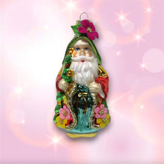 Pre-Order December Diamonds Garden Flower Santa Ornament 79-79396