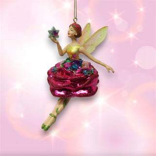 Pre-Order December Diamonds 5.5in Rose Fairy Ornament 79-79402 Christmas Gardens