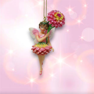 Pre-Order December Diamonds Winter Fairy w Pink Zinnia Ornament 79-79409