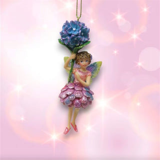 Pre-Order December Diamonds Winter Fairy with Blue Hydrangea Ornament 79-79410 Christmas Gardens