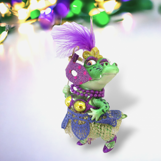 Pre-Order December Diamonds Ms. Crocodile with Mask Mardi Gras Theme Hanging Ornament 79-81015