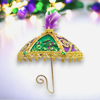 Pre-Order December Diamonds Mardi Gras Umbrella Ornament 79-81380