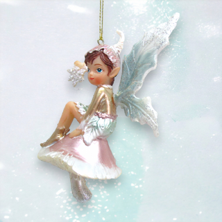 Whimsical Fairy on Mushroom Ornament 79-81488