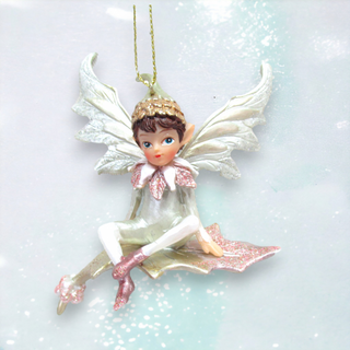 Whimsical Fairy on Leaf Ornament 79-81489