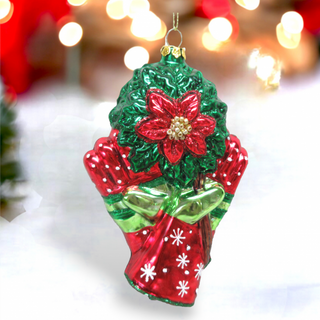 Garden Gloves w/ Flower Ornament 79-81708 Gardner Gift Christmas Greenhouse
