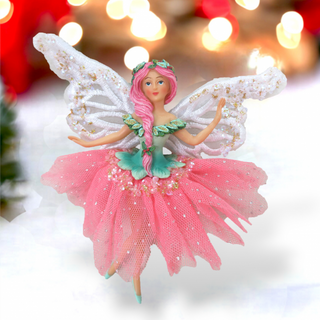 Whimiscal Pink 6" Fairy Ornament 79-81716 Christmas Greenhouse