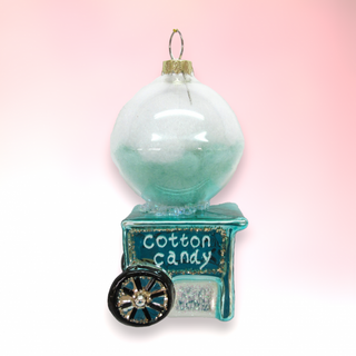 Teal Cotton Candy Machine Cart Ornament 79-81815 North Pole Sweet Shoppe