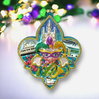 Mardi Gras Memory Glass Ornament 79-81928
