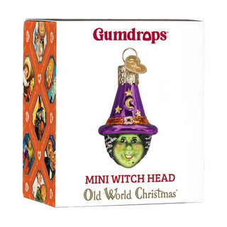 Mini Witch Head Ornament 86760 Gumdrops Collection
