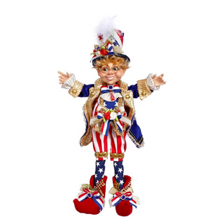 Mark Roberts Patriotic Elf 14.5" Flag Bearer Elfin, Small 51-44542