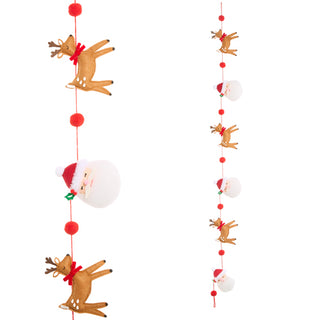 Pre-Order RAZ 3.5' Spirited Melody Reindeer Santa Christmas Garland G4520067