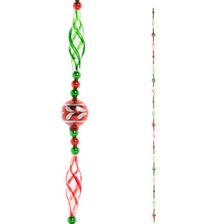 Pre-Order RAZ 6' Red Green Swirl Glass Christmas Garland G4522928