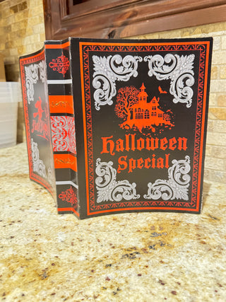 Halloween Spooky Paper house Display Book w/ LED, Timer, Battery