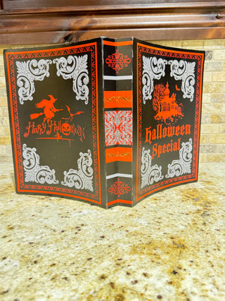 Halloween Spooky Paper house Display Book w/ LED, Timer, Battery