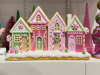 PRE-ORDER 16" Bright Flat Gingerbread Neighborhood Houses 4510372