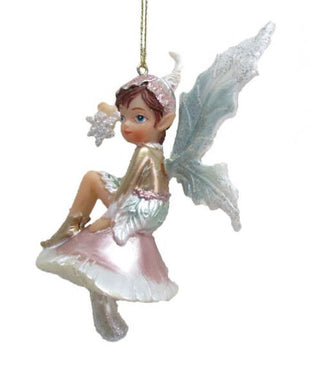 Whimsical Fairy on Mushroom Ornament 79-81488