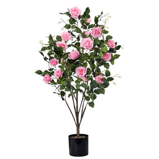 Regency 48" Pink Potted Rose Plant W/Bendable Stem MTF24688