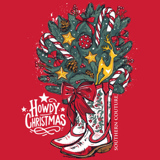 Classic Howdy Christmas on Long Sleeve Tee Shirt