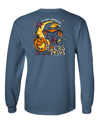 Classic Hocus Pocus Cat on Long Sleeve Tee - Indigo