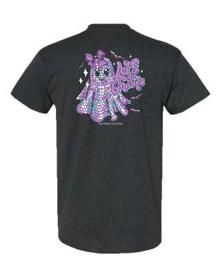 Short Sleeve Classic Let's Go Ghouls Purple Disco T-Shirt- Dark Heather Gray