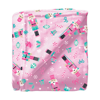 50X80 Super Soft Throw Blanket- Pink Nutcracker