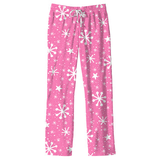 Christmas Pajama Lounge Pants- Pink Snowflakes