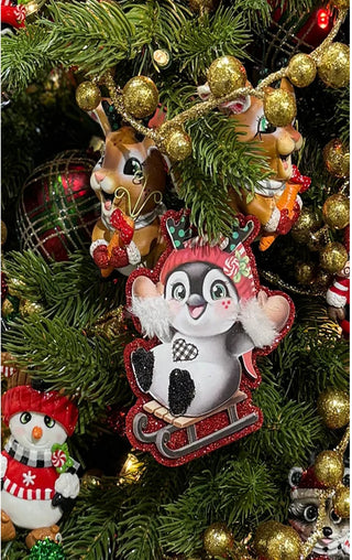 4.75" Retro Wooden Elf Girl Ornaments T3759