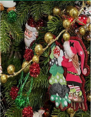 4.75" Retro Wooden Elf Girl Ornaments T3759