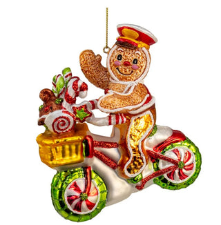 Peppermint Gingerbread Boy On Bicycle Bik3 Ornament J9283 Sweet Shop