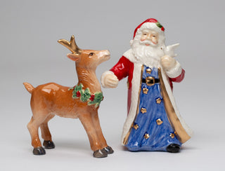 Christmas Fantasia White Dove Santa deer Salt & Pepper Shaker Set 10679