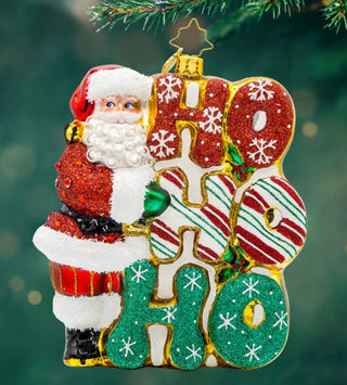 Pre-Order Christopher Radko 5.5" Merry Ho Ho Ho Santa Christmas Ornament 1022194