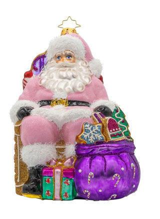 Pre-Order Christopher Radko 5" Pink Sweet Tooth Santa Christmas Ornament 1022202