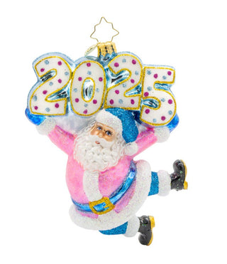 Pre-Order Christopher Radko 5.5" 2025 Pink Jingle Bell Jamboree Santa Christmas Ornament 1022541