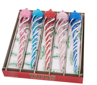 Pre-Order Christopher Radko Shiny Brite 8.5" Holiday Splendor Pink Blue Glass Icicles Ornaments 4028096 (Copy)