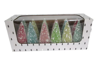 Set 12 Boxed Pastel Flocked Sisal Trees 79-81910 Sweet Dreams