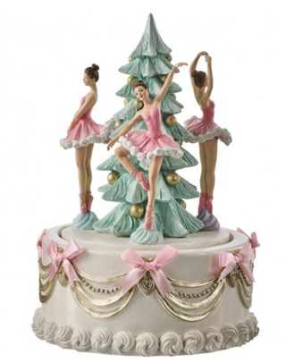 Resin Cake with Ballerina Dancer Music Box