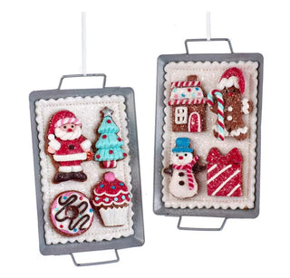 Frosted Gingerbread Sugar Cookie Metal Tray Christmas Ornament D4354 Sweet Shop
