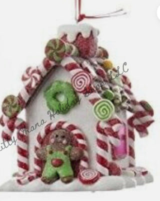 LED Sugared candy Gingerbread House Ornament Snowman Santa D2462