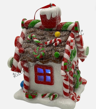LED Sugared candy Gingerbread House Ornament Snowman Santa D2462