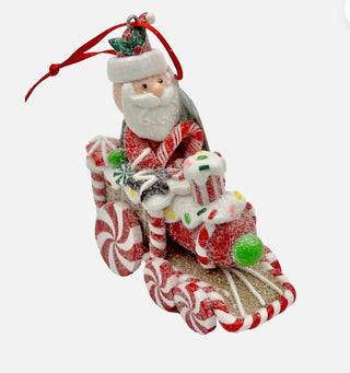 Peppermint Gingerbread Train Ornament with Santa Snowman Gingerbread D3629 Sweet Shoppe