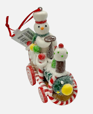 Peppermint Gingerbread Train Ornament with Santa Snowman Gingerbread D3629 Sweet Shoppe