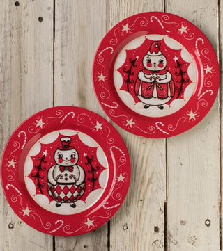 Holiday Double Cane Conrad Plates Set/4