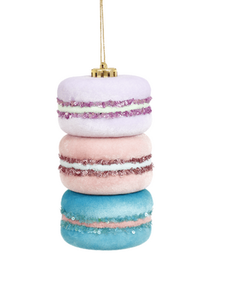 Sweet Shop Pastel Velvet Macaroon Ornament