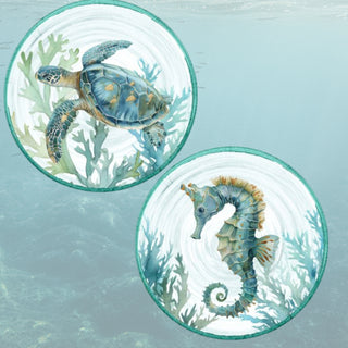 Coastal Sea Turtle Seahorse Dinner Plate 29-30005 A Mermaids Tale
