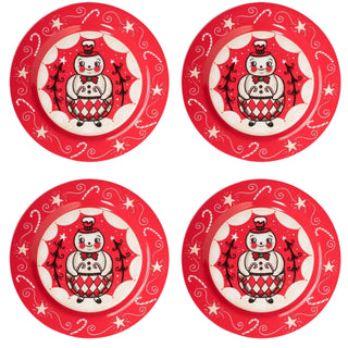 Holiday Double Cane Conrad Plates Set/4
