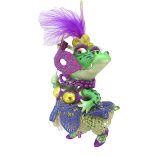 Pre-Order December Diamonds Ms. Crocodile with Mask Mardi Gras Theme Hanging Ornament 79-81015