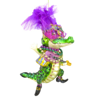 Pre-Order December Diamonds Mr Crocodile with Mask Mardi Gras Theme Hanging Ornament