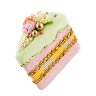 Pre-Order December Diamonds 4.5in Pink Floral Pearl Beaded Cake Slice 08-00247 Sweet Dreams