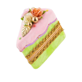 Pre-Order December Diamonds 4.5in Green Floral Beaded Cake Slice 08-00248 Sweet Dreams