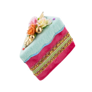 Pre-Order December Diamonds 4.5in Fuschia Pink Floral Beaded Cake Slice 08-00249 Sweet Dreams